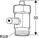 TA Meßnippel mit Ventil, geeignet für Heizungsinstallationen, mit R3/8 Anschluss, grafische Darstellung, Teil von IMI Hydronic Engineering Produkten.